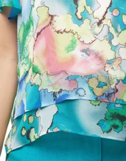 Hot Blouse imprimée bleu Chemisiers & Blouses|Hauts