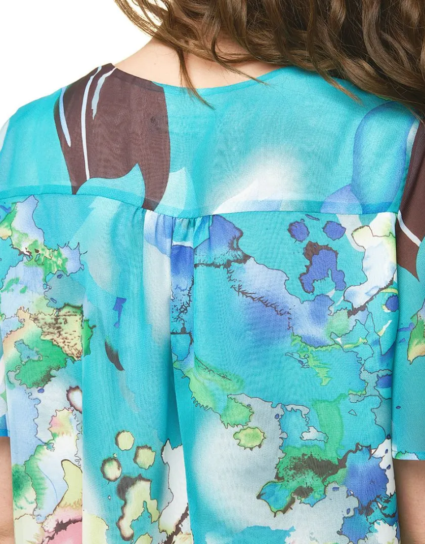 Hot Blouse imprimée bleu Chemisiers & Blouses|Hauts