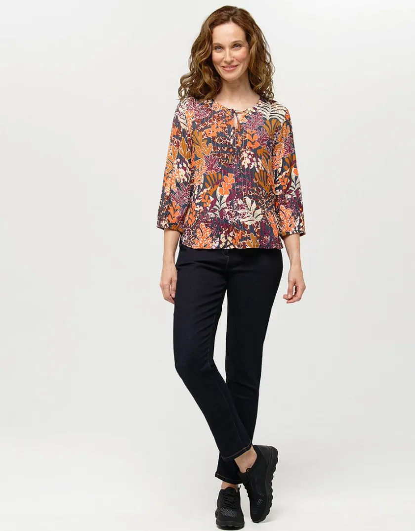 Outlet Blouse imprimée orange Chemisiers & Blouses|Hauts