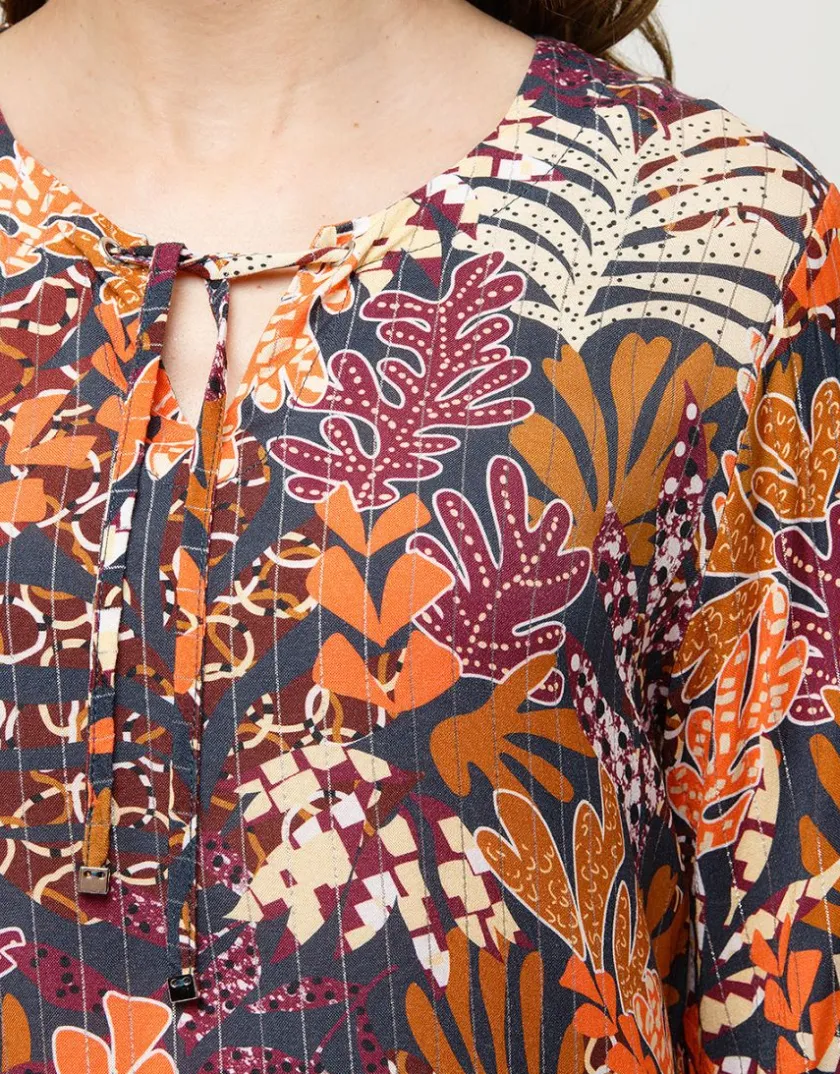 Outlet Blouse imprimée orange Chemisiers & Blouses|Hauts