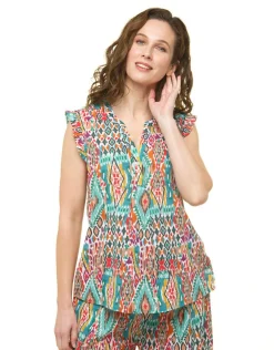 Online Blouse imprimée vert Chemisiers & Blouses|Hauts