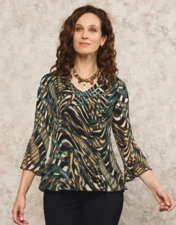 Clearance Blouse kaki imprimé Chemisiers & Blouses|Hauts