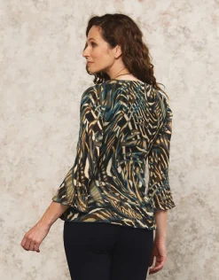 Clearance Blouse kaki imprimé Chemisiers & Blouses|Hauts