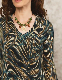 Clearance Blouse kaki imprimé Chemisiers & Blouses|Hauts