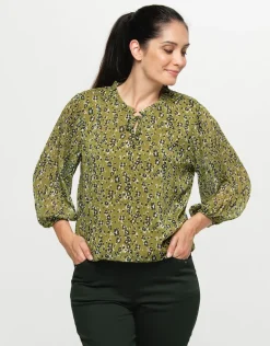 Best Blouse kaki imprimé Chemisiers & Blouses|Hauts