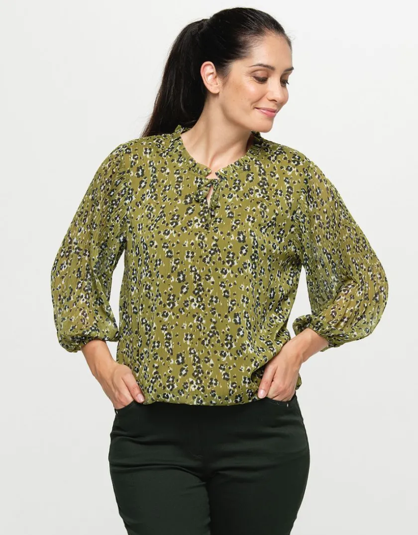 Best Blouse kaki imprimé Chemisiers & Blouses|Hauts