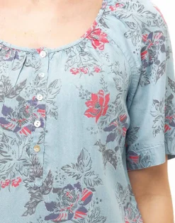 Hot Blouse lyocell bleu ciel Chemisiers & Blouses|Hauts