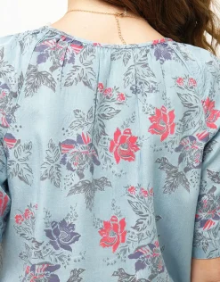 Hot Blouse lyocell bleu ciel Chemisiers & Blouses|Hauts