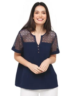 Clearance Blouse marine dentelle Chemisiers & Blouses|Hauts