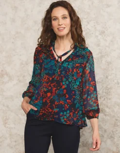 Hot Blouse motif bleu Chemisiers & Blouses|Hauts