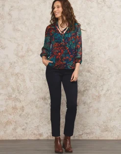 Hot Blouse motif bleu Chemisiers & Blouses|Hauts