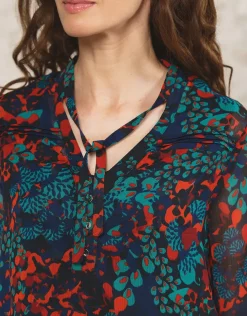 Hot Blouse motif bleu Chemisiers & Blouses|Hauts
