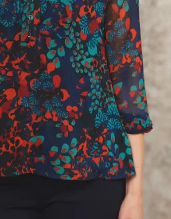 Hot Blouse motif bleu Chemisiers & Blouses|Hauts