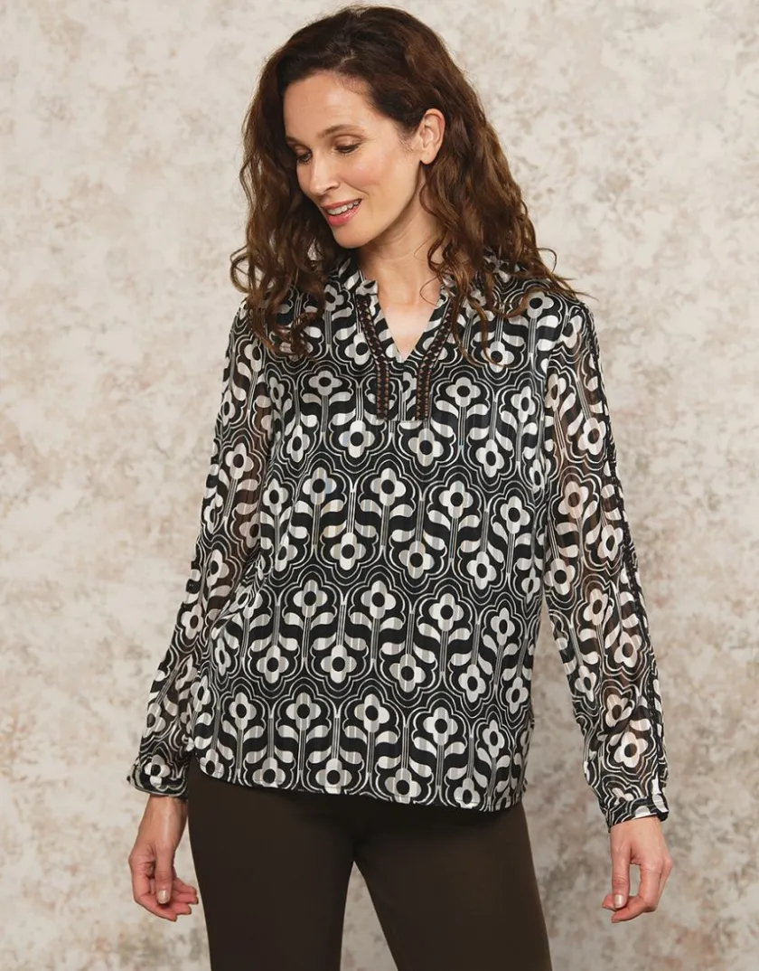 Online Blouse motif noir Chemisiers & Blouses|Hauts
