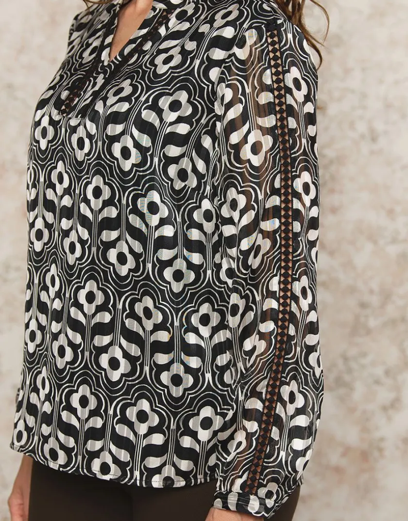 Online Blouse motif noir Chemisiers & Blouses|Hauts