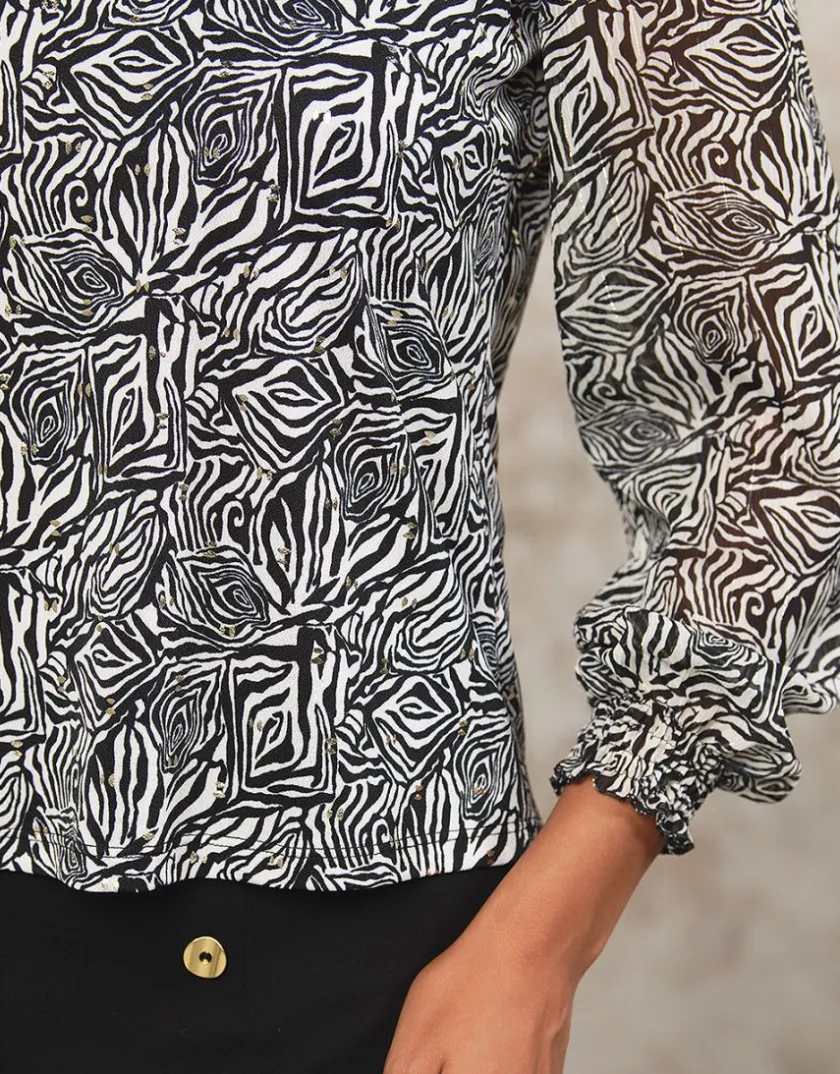 New Blouse motif noir blanc Chemisiers & Blouses|Hauts