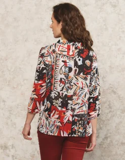 Sale Blouse orange imprimée Chemisiers & Blouses|Hauts