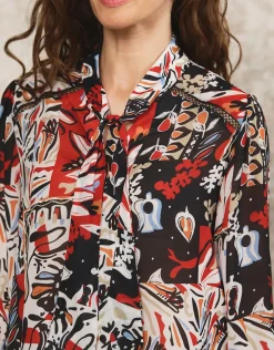 Sale Blouse orange imprimée Chemisiers & Blouses|Hauts