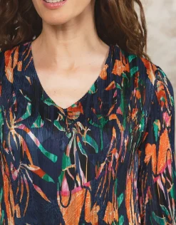 New Blouse orange plissée Chemisiers & Blouses|Hauts