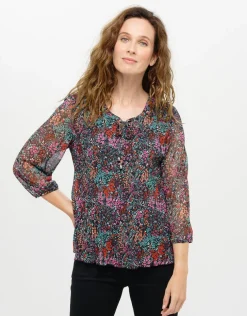 Fashion Blouse plissée imprimée Chemisiers & Blouses|Hauts