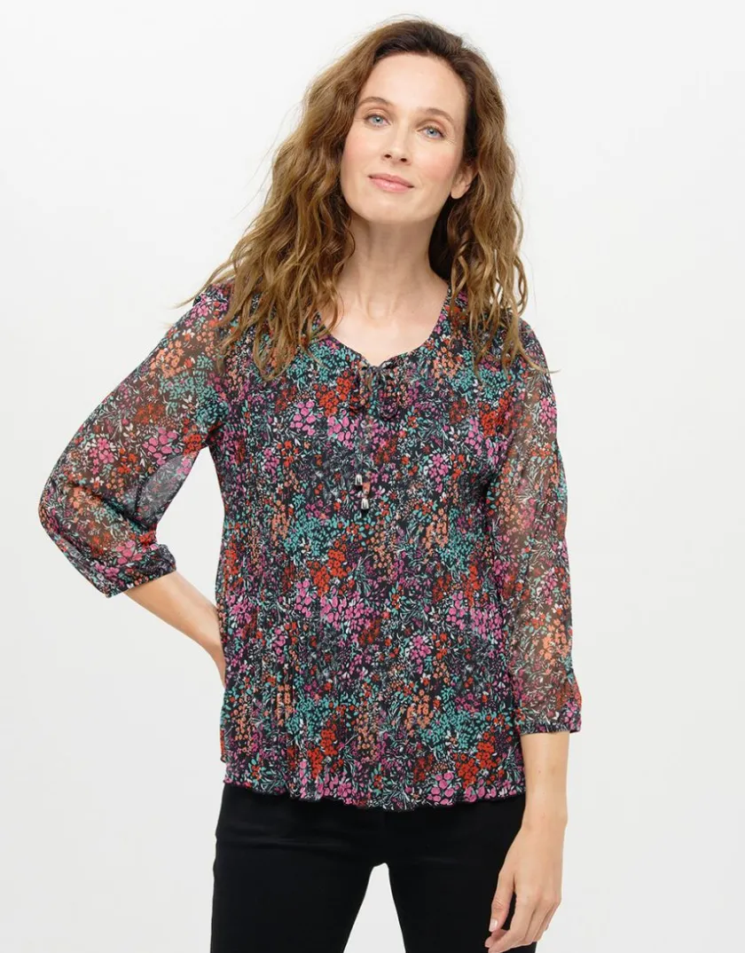 Fashion Blouse plissée imprimée Chemisiers & Blouses|Hauts