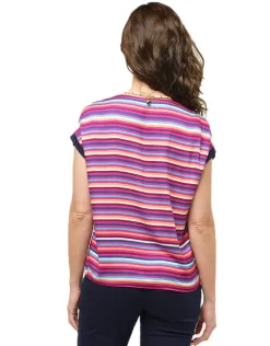 Hot Blouse rayée fuchsia Chemisiers & Blouses|Hauts