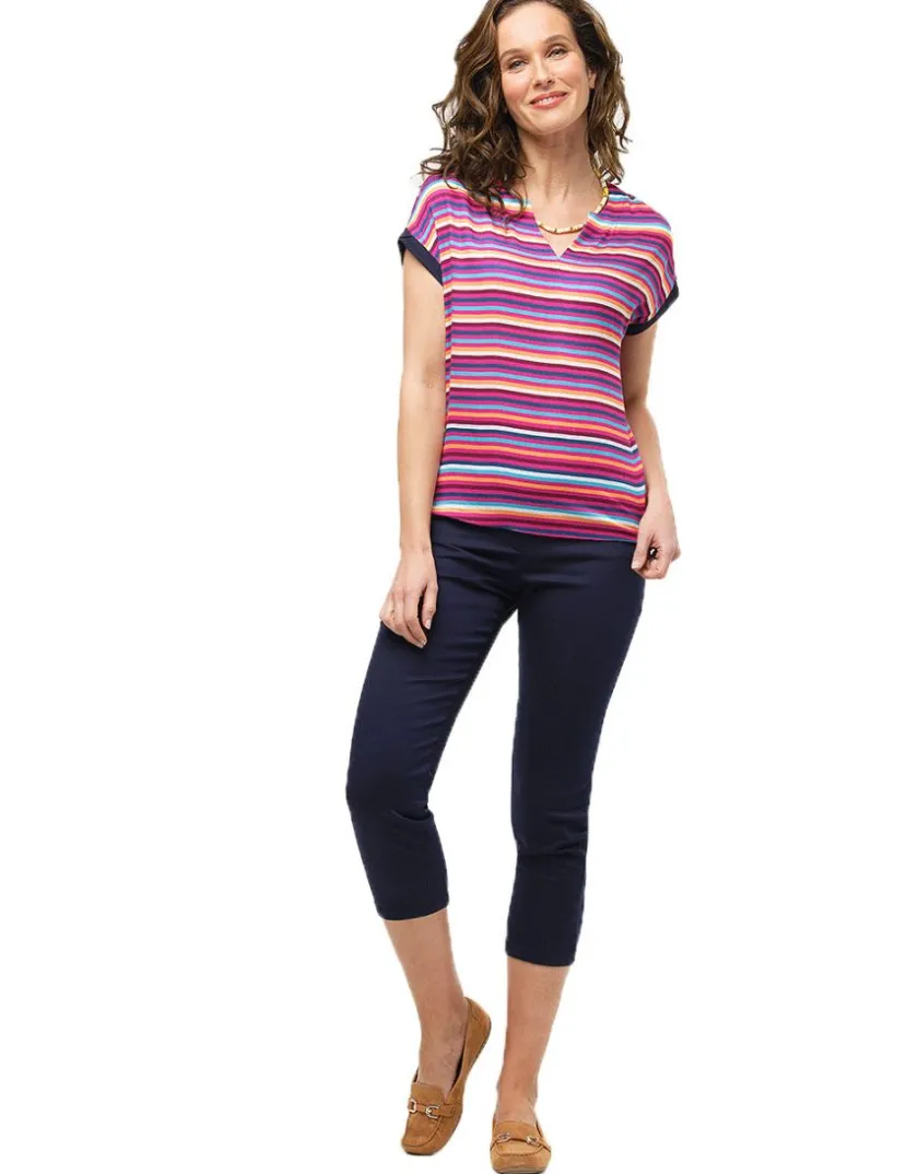 Hot Blouse rayée fuchsia Chemisiers & Blouses|Hauts
