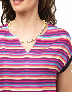 Hot Blouse rayée fuchsia Chemisiers & Blouses|Hauts