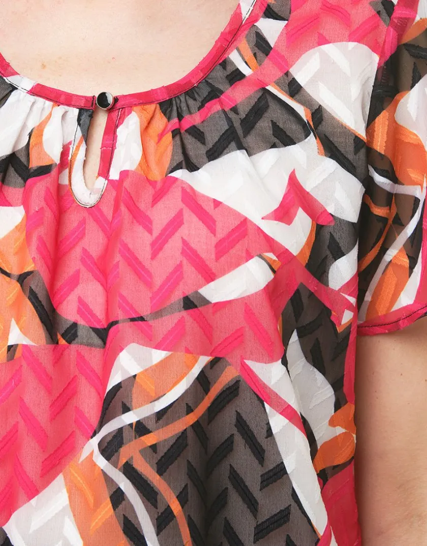 Clearance Blouse rose imprimée Chemisiers & Blouses|Hauts
