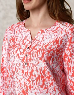 Discount Blouse rouge imprimé Chemisiers & Blouses|Hauts