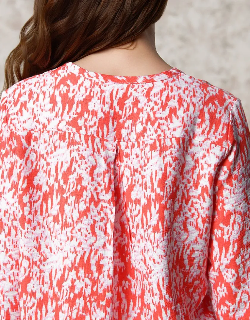 Discount Blouse rouge imprimé Chemisiers & Blouses|Hauts