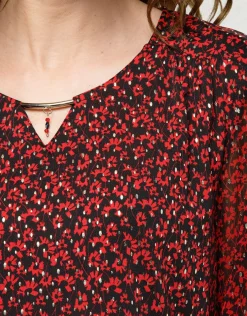 Hot Blouse rouge voile motif Chemisiers & Blouses|Hauts
