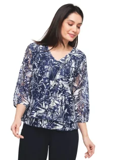 New Blouse résille bleu Chemisiers & Blouses|Hauts