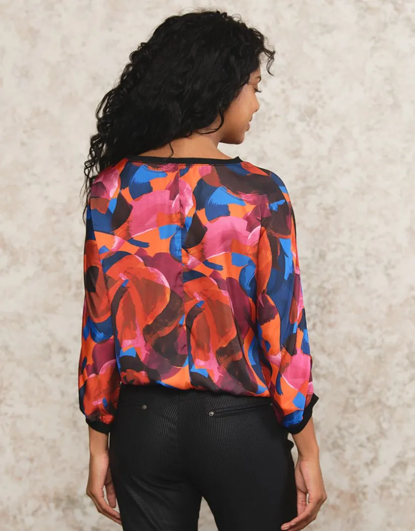 Hot Blouse satin imprimé Chemisiers & Blouses|Hauts