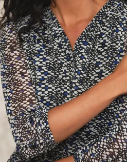 Outlet Blouse V voile imprimé Chemisiers & Blouses|Hauts