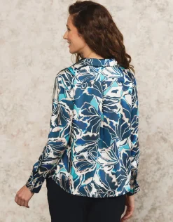 Discount Blouse vareuse motif bleu Chemisiers & Blouses|Hauts