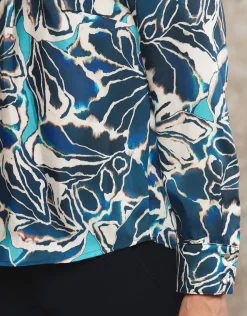 Discount Blouse vareuse motif bleu Chemisiers & Blouses|Hauts