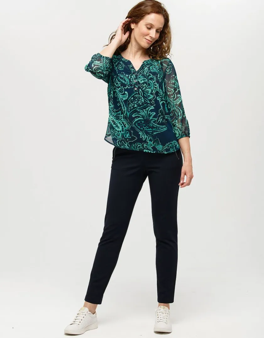 Discount Blouse verte imprimée Chemisiers & Blouses|Hauts