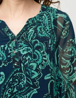 Discount Blouse verte imprimée Chemisiers & Blouses|Hauts