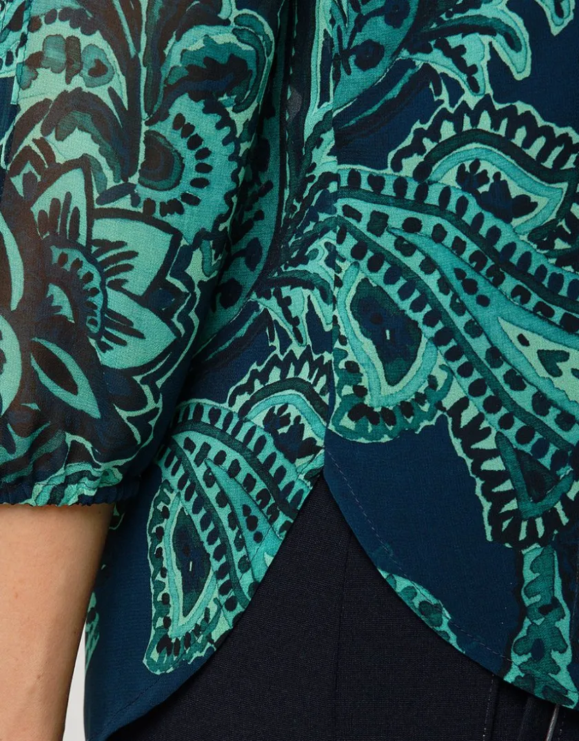 Discount Blouse verte imprimée Chemisiers & Blouses|Hauts