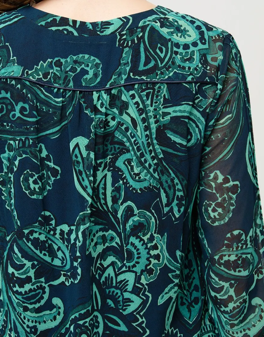 Discount Blouse verte imprimée Chemisiers & Blouses|Hauts