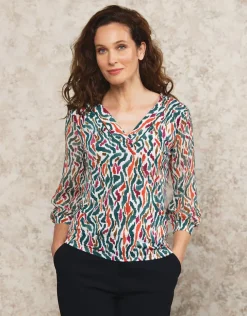 New Blouse verte imprimée Chemisiers & Blouses|Hauts