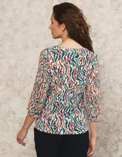 New Blouse verte imprimée Chemisiers & Blouses|Hauts