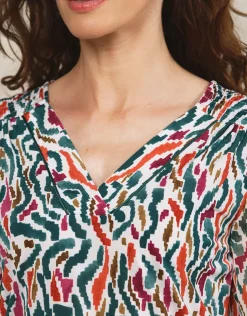 New Blouse verte imprimée Chemisiers & Blouses|Hauts