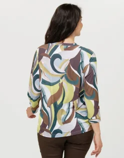 Discount Blouse verte imprimée Chemisiers & Blouses|Hauts