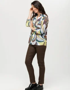Discount Blouse verte imprimée Chemisiers & Blouses|Hauts