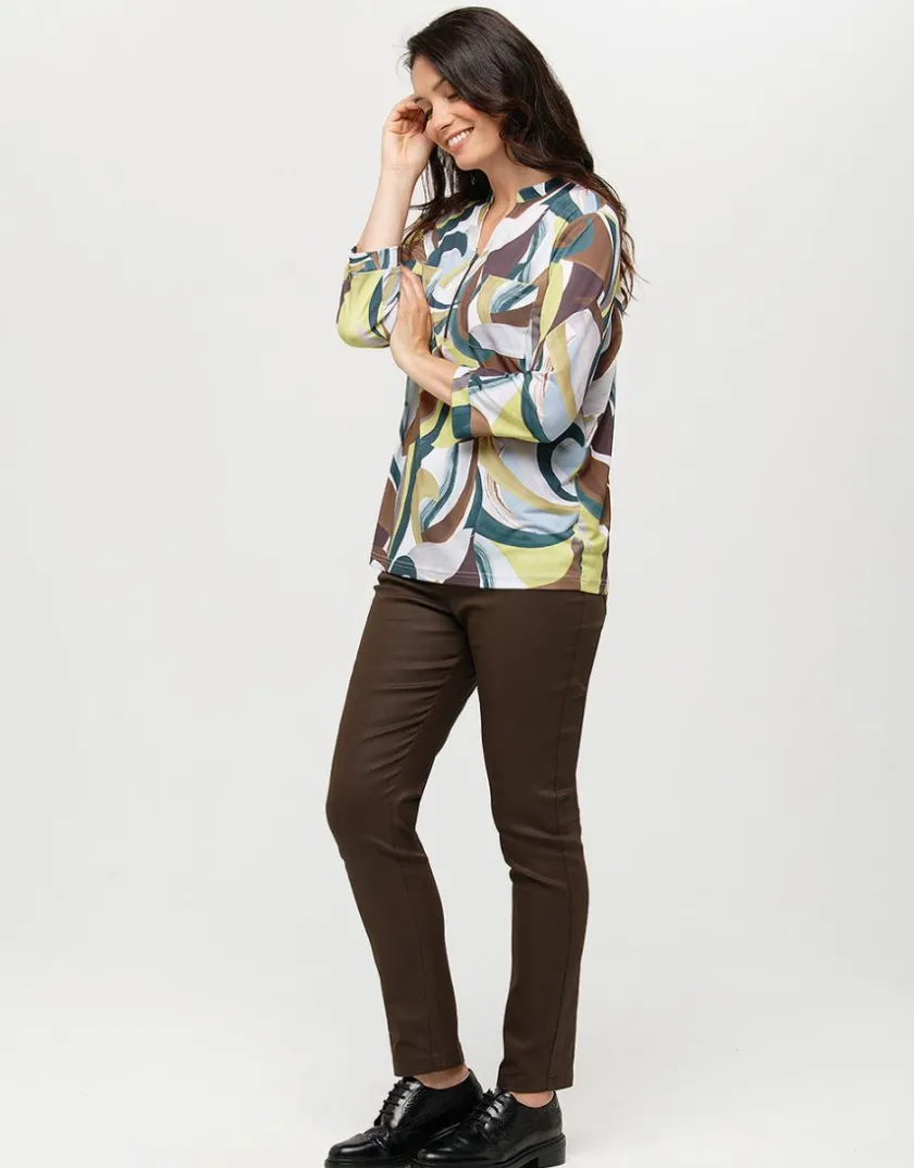Discount Blouse verte imprimée Chemisiers & Blouses|Hauts