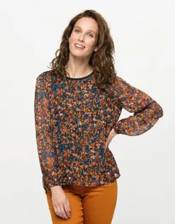 Outlet Blouse voile ocre Chemisiers & Blouses|Hauts