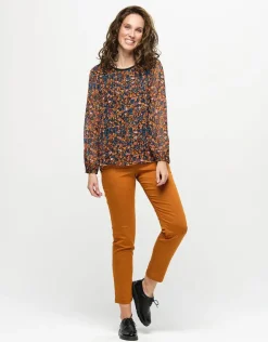 Outlet Blouse voile ocre Chemisiers & Blouses|Hauts