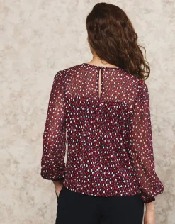 Online Blouse volant noir motif Chemisiers & Blouses|Hauts
